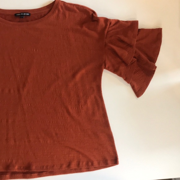 Cable & Gauge XL Burnt Orange Bell Sleeve Shirt - Picture 7 of 11